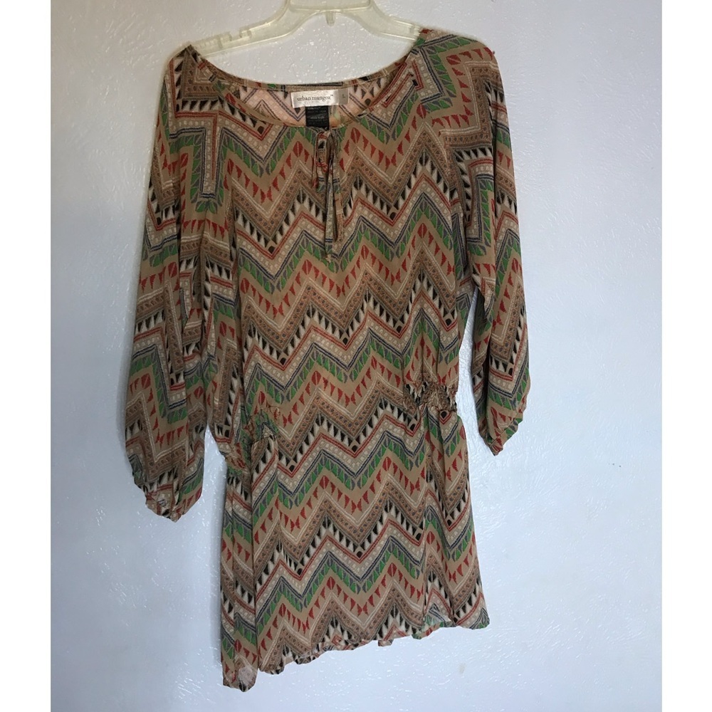 Urban Mangoz smocked chiffon top L